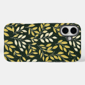 黄色とクリーム色の葉の枝の模様 Case-Mate iPhoneケース (裏面 (横))