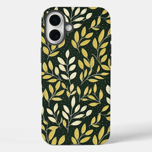 黄色とクリーム色の葉の枝の模様 Case-Mate iPhoneケース (裏面)