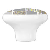 黄色とグレーのキルトパターン セラミックノブ (側面)