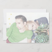 黄色とグレーのサボテン写真が付いた裏面の結婚式 招待状 (裏面)