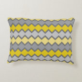 黄色とグレーのジオメトリパターン名 アクセントクッション (裏面)