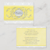 黄色とグレーのダマスクのエンクロージャカード エンクロージャーカード (正面/裏面)