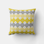 黄色とグレーのパタアーガイルーン クッション (裏面)