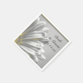 黄色とグレーのフローラのハイラ結婚イト スタンダードカクテルナプキン (角)