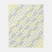 黄色とグレーのモダン抽象芸術三角形パターン フリースブランケット (正面)