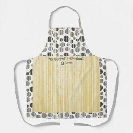 黄色とグレーのモダン水玉模様 エプロン