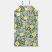 黄色とグレーのヴィンテージエレガントフローラ結婚 ギフトタグ (裏面)