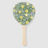 黄色とグレーのヴィンテージエレガントフローラ結婚 ハンドファン (裏面)