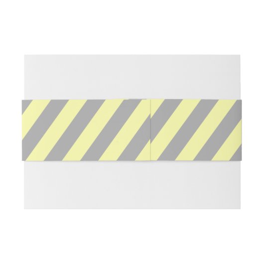 黄色とグレーの対角線ストライプ線 招待状ベリーバンド (裏面例)