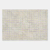 黄色とグレーの幾何学的 ラッピングペーパーシート (正面3)