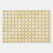 黄色とグレーの幾何学的 ラッピングペーパーシート (正面)