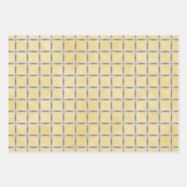 黄色とグレーの幾何学的 ラッピングペーパーシート