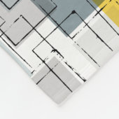 黄色とグレーの建物ブロックブランケット フリースブランケット (角)