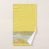 黄色とグレーの抽象芸術バスルームのタオルセット バスタオルセット (ハンドタオル)