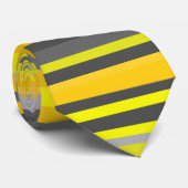 黄色とグレーの線/ストライプパターン ネクタイ (ロール)