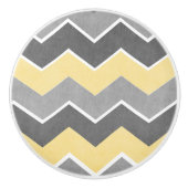 黄色とグレージグザグパターン セラミックノブ (正面)