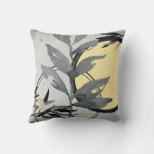 黄色とグレー芸術的の抽象芸術水色 クッション (裏面)