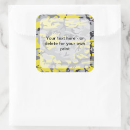 黄色とゲイ迷彩、軍隊、陸軍 スクエアシール