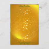 黄色とゴールドのスパークス ウェディング詳細カード | エンクロージャーカード (裏面)