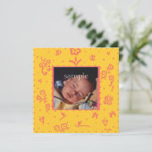 黄色とサケの花の誕生発表 案内状 (スタンド正面)