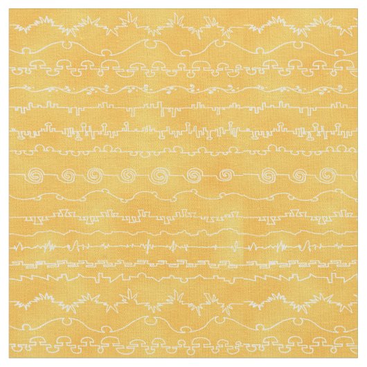 黄色とサフランのカニョンランド ファブリック (クローズアップ)