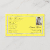 黄色とシルバーのフレームとLuxe Diamonds & Photo 名刺 (裏面)