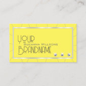 黄色とシルバーのフレーム(ラグジュアダイヤモンド付スタイリッシュ) 名刺 (正面)