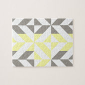 黄色とシルバーの幾何学的ジグザグ ジグソーパズル (横)