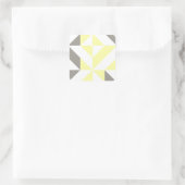 黄色とシルバーの幾何学的ジグザグ スクエアシール (バッグ)