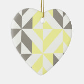 黄色とシルバーの幾何学的ジグザグ セラミックオーナメント (右)