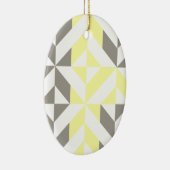 黄色とシルバーの幾何学的ジグザグ セラミックオーナメント (右)