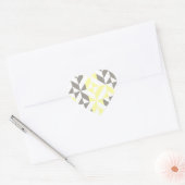 黄色とシルバーの幾何学的ジグザグ ハートシール (封筒)