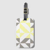 黄色とシルバーの幾何学的ジグザグ ラゲッジタグ (正面縦)