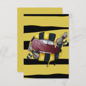 黄色とストライプの黒 サンキューカード (正面/裏面)