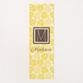 黄色とタウペリーフ自然トレンディーモノグラム ヨガマット (正面)