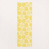 黄色とタウペリーフ自然トレンディーモノグラム ヨガマット (裏面)
