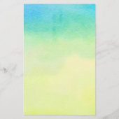 黄色とターコイズの水色カスタム文具 便箋 (裏面)