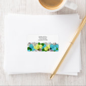 黄色とターコイズフローラ住所 シール (インサイチュ)