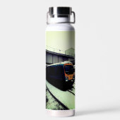 黄色とターコイズ列車 ウォーターボトル (背面)