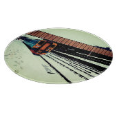 黄色とターコイズ カッティングボード (角)