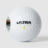 黄色とターコイズ ゴルフボール (ロゴ)