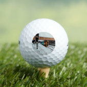 黄色とターコイズ ゴルフボール (インサイチュ 木)