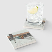 黄色とターコイズ ストーンコースター (横)