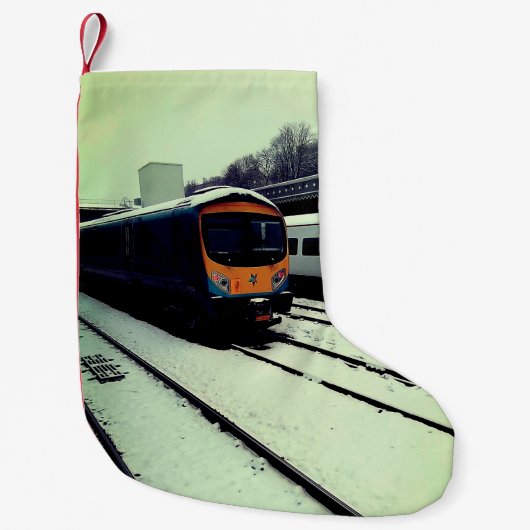 黄色とターコイズ スモールクリスマスストッキング (正面)