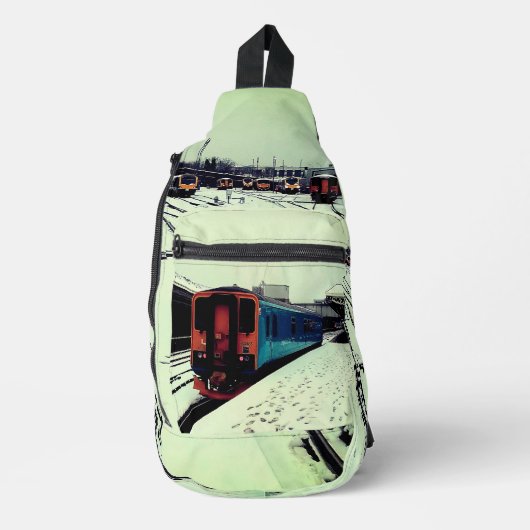 黄色とターコイズ スリングバッグ (正面)