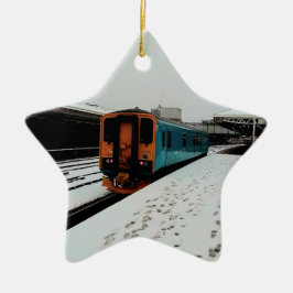 黄色とターコイズ セラミックオーナメント