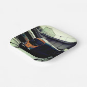 黄色とターコイズ ペーパープレート (傾斜あり)