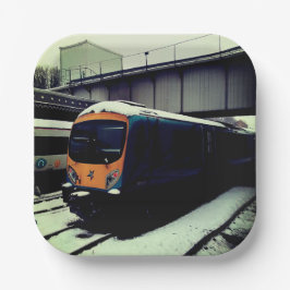 黄色とターコイズ ペーパープレート