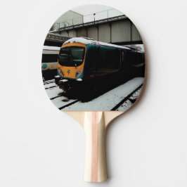 黄色とターコイズ 卓球ラケット