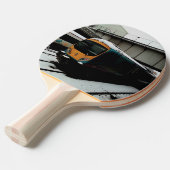 黄色とターコイズ 卓球ラケット (正面アングル)